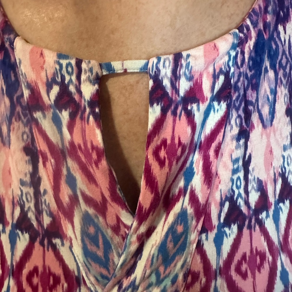 Chico’s soft machine washable boho print dress size 1